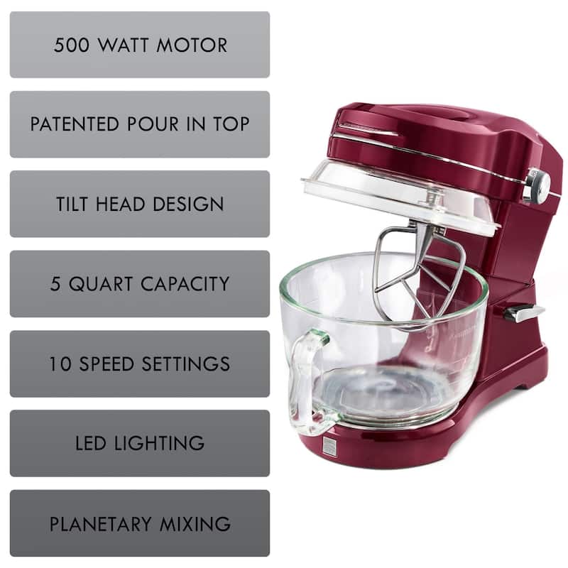 Kenmore Elite Ovation 5 qt Stand Mixer with Pour-In Top, 500W