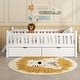 preview thumbnail 1 of 22, Low Twin Platform with 2 Drawers & Guardrails for Kids Room White - Twin