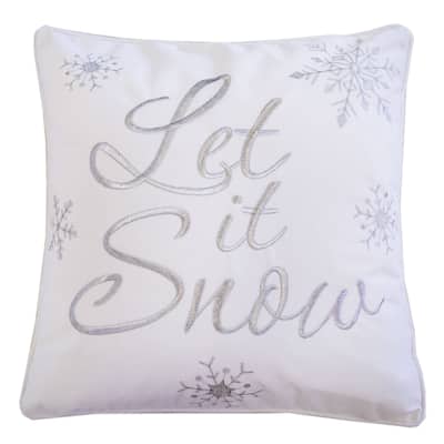 Eliana Christmas Velvet with Embroidery 20" Square Decorative Throw Pillow 2PK