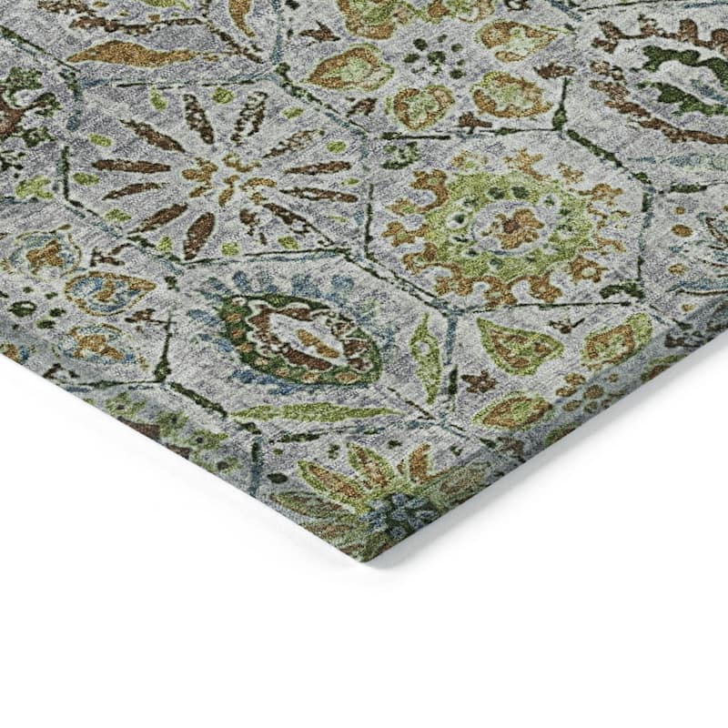 HomeRoots Floral Transitional Rectangle Outdoor Rug