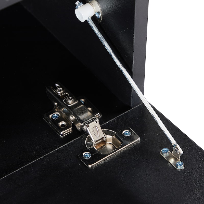 Black 63" TV Stand with LED & Glass Shelf for TVs Up to 65"