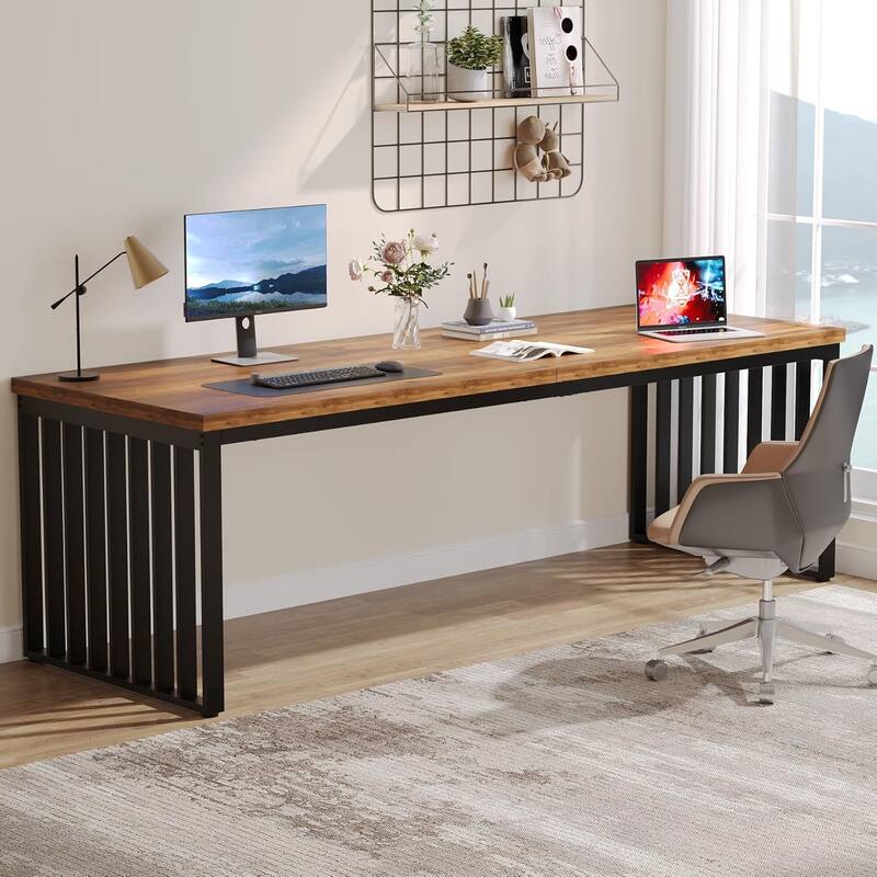 78.74" Extra Long Computer Desk, Double 2-Person Desk, Workstation Writing Study Table for Home Office