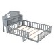preview thumbnail 39 of 39, Full Size Plywood Montessori Floor Bed with Bookcases, Blackboards, Guard rails, Solid Wood Floor Beds and Storage Headboards