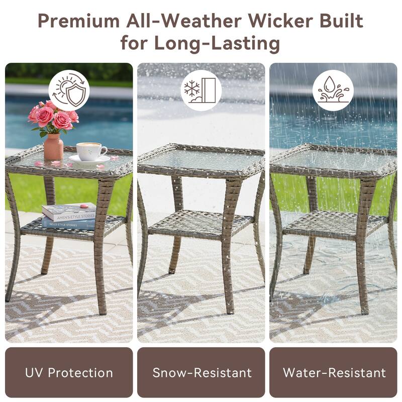Pocassy Outdoor Patio Side Tables End Table for Swivel Chair