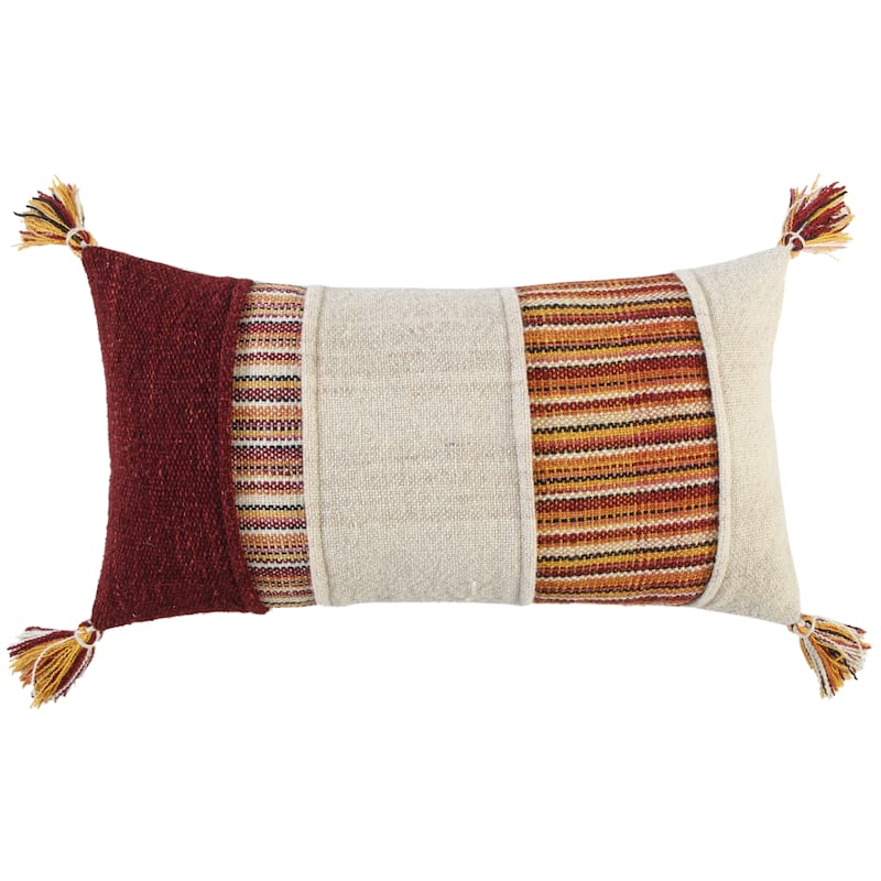 Rizzy Home Striped Hand-crafted Throw Pillow - Brown