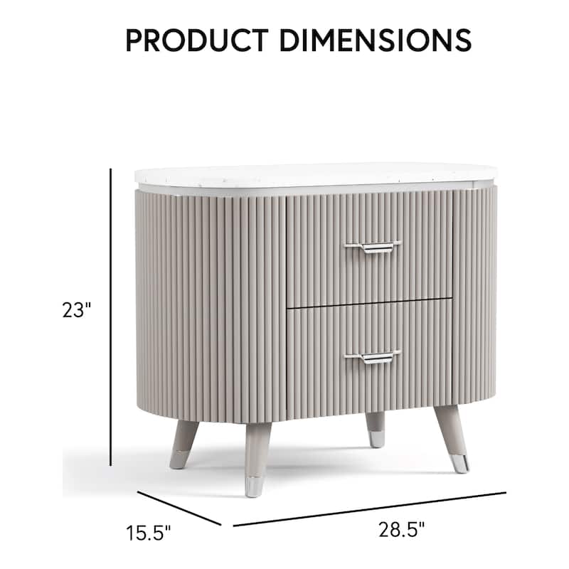 Furniture of America Seraphine Modern 4-Piece Light Grey Solid Wood Panel Bedroom Set with Fluted Headboard