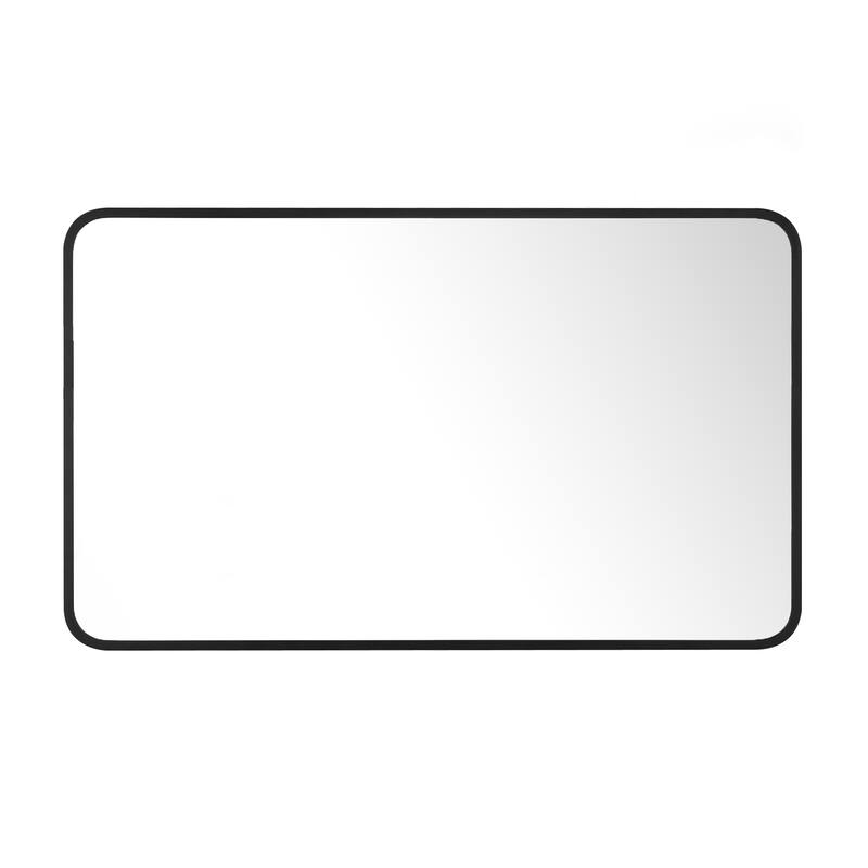 Ledel Modern Rounded Rectangular Metal Framed Bathroom Vanity Mirror