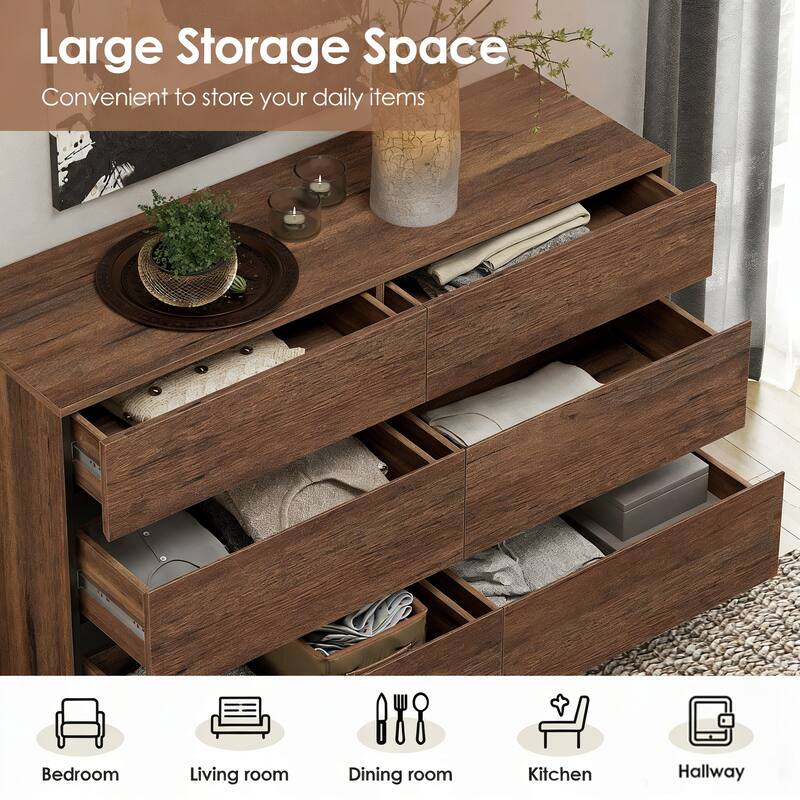 WAMPAT Modern TV Stand for TVs up to 110 inch, Entertainment Center with Drawers , Wood Media TV Console for Living Room