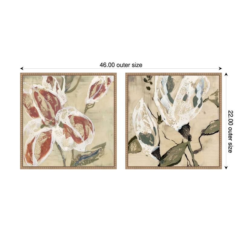 Amanti Art Lily Breath & Flower Pods 2 Piece by Jennifer Goldberger Framed Canvas Wall Art