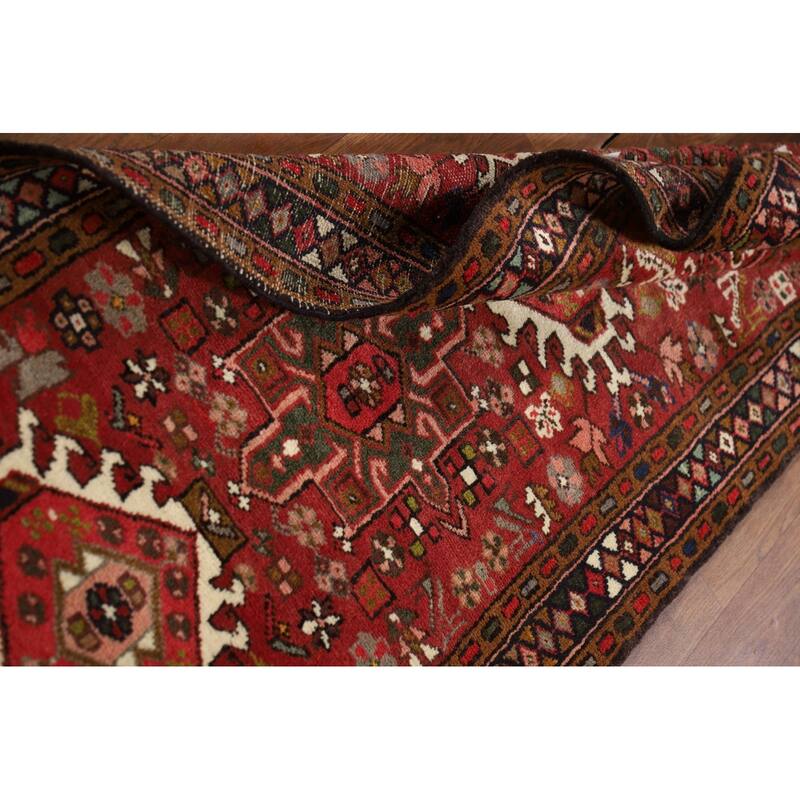Tribal Gharajeh Persian Runner Rug Handmade Red Wool Carpet - 2'4" x 9'4"