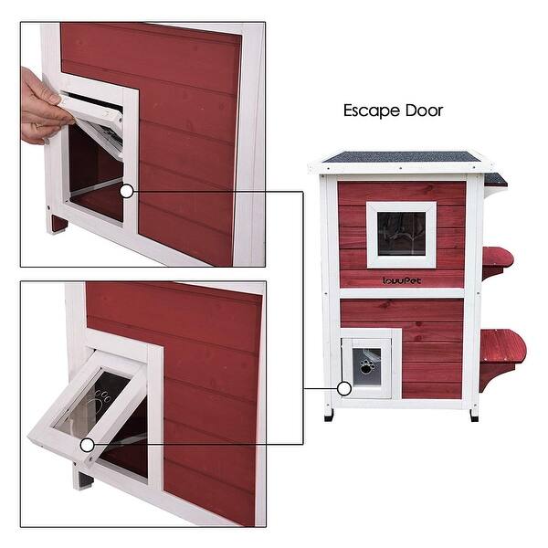 Shop Lovupet 2 Story Weatherproof Wooden Outdoor Indoor Cat