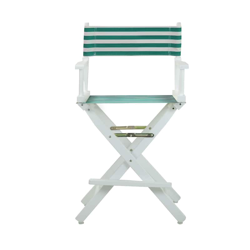 24" Director's Chair White Frame-Teal Cabana - 23"W x 19"D x 39.5"H