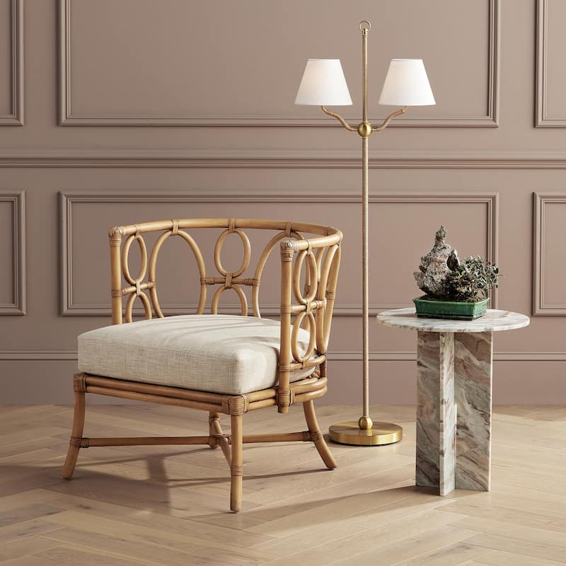 Currey & Company Sirocco Brass Floor Lamp - 56"h x 18.75"w x 10"d