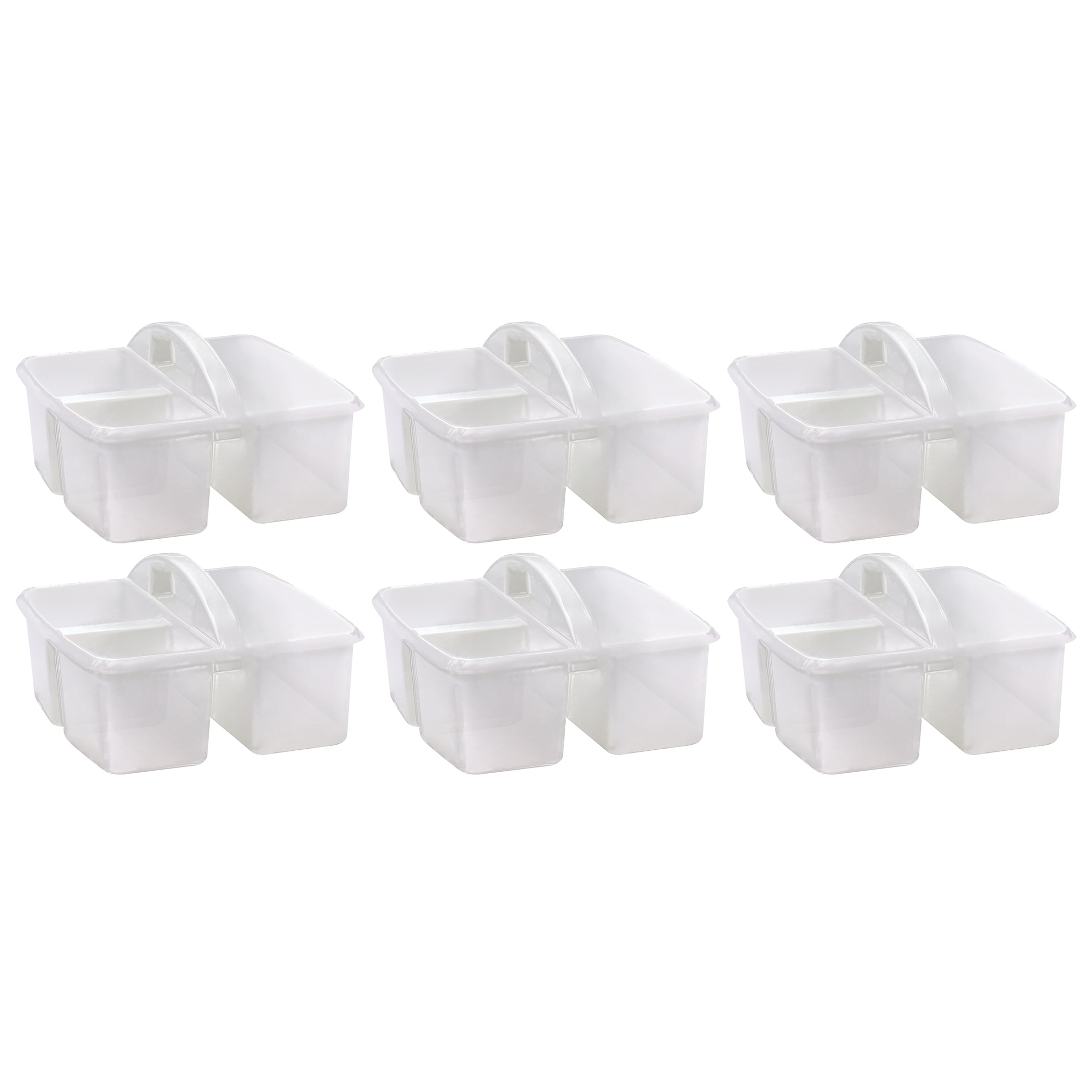 Teacher Created Resources Plastic Storage Caddy, Clear, Pack of 6