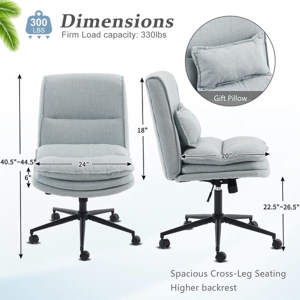 dimension image slide 0 of 2, Upholstered Armless Task Office Chair