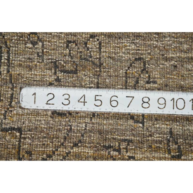 Gabbeh Indian Area Rug Hand-Knotted Oriental Brown Wool Carpet - 5'4" x 7'7"