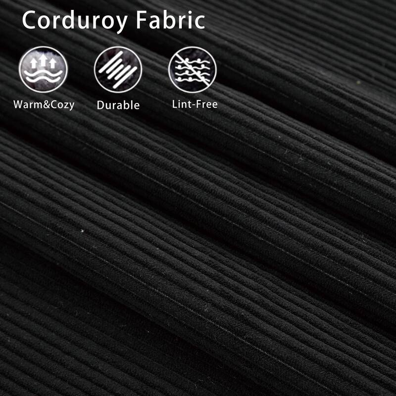 Corduroy Modular Sofa with Lumbar Pillow, 2 Seater Armless Upholstered Sofa Chair, Lounge Couch Chair for Small Spaces