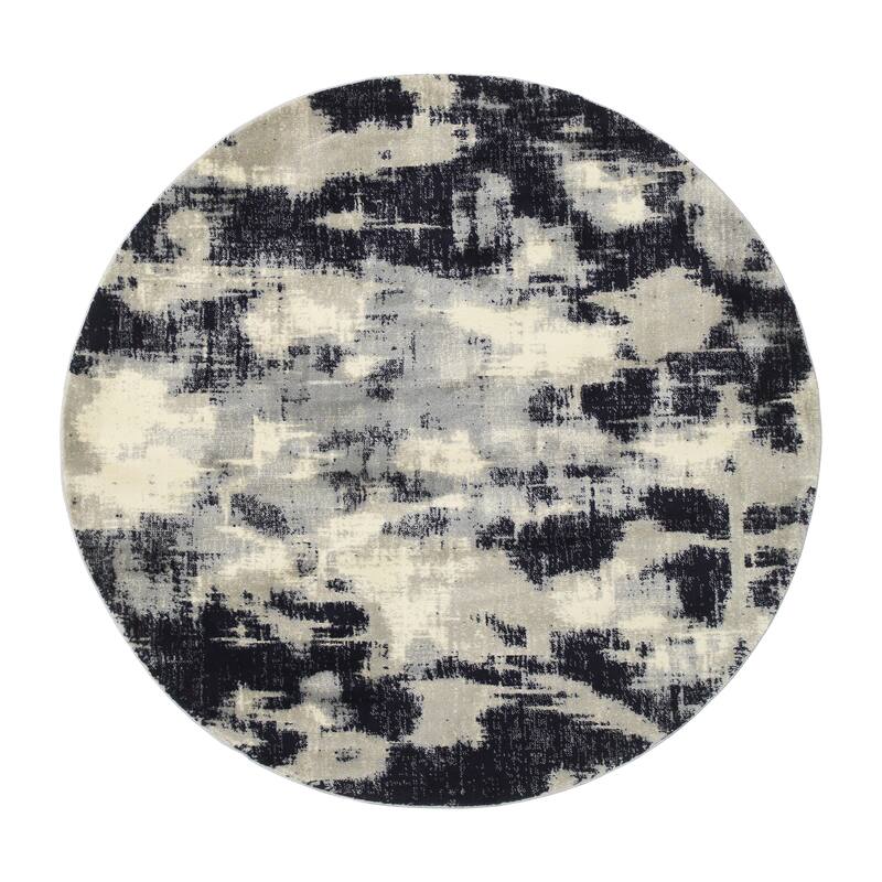 Noori Rug Lagoon Carmelita Abstract Modern Multicolor Area Rug - 4'5" x 4'5" - Beige/Blue