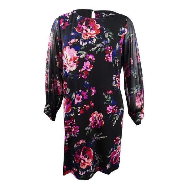 long sleeve floral dress plus size