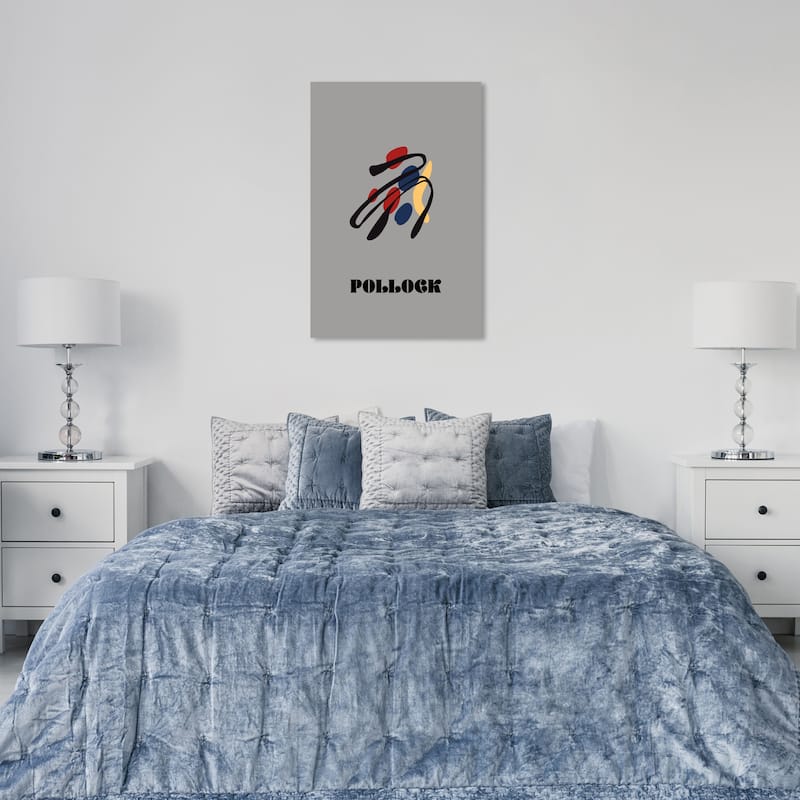 Wynwood Studio Canvas Typography and Quotes The Jackson Pollock Summary Gray and Modern & Contemporary Wall Art Canvas Print - 36 x 24