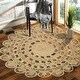 preview thumbnail 18 of 17, LR Home Organic Jute Braided Area Rug, Natural 8' Round