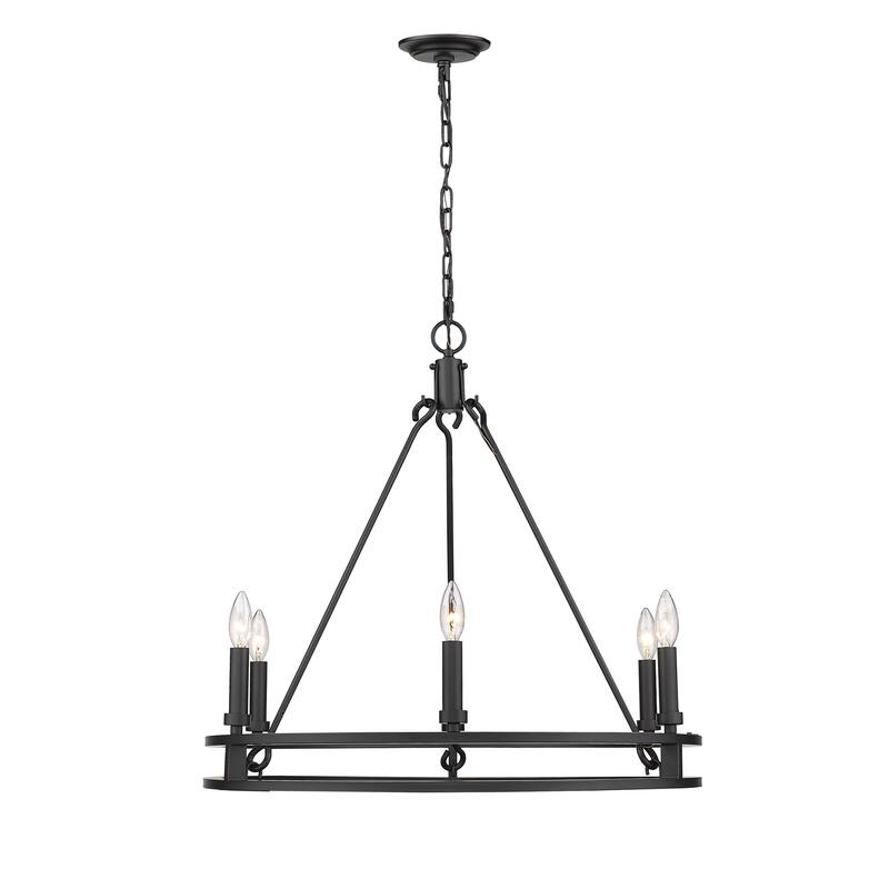 Dennison 6 Light Chandelier in Matte Black