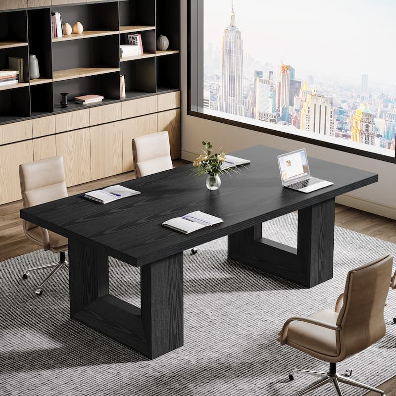 63 Inch Executive Desk, Office Desk Conference Table Workstation - Black