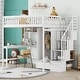 preview thumbnail 4 of 17, Full Size Wooden Loft Bed with Bookshelf,Drawers,Desk,and Wardrobe,Multifunctional Loft Bed