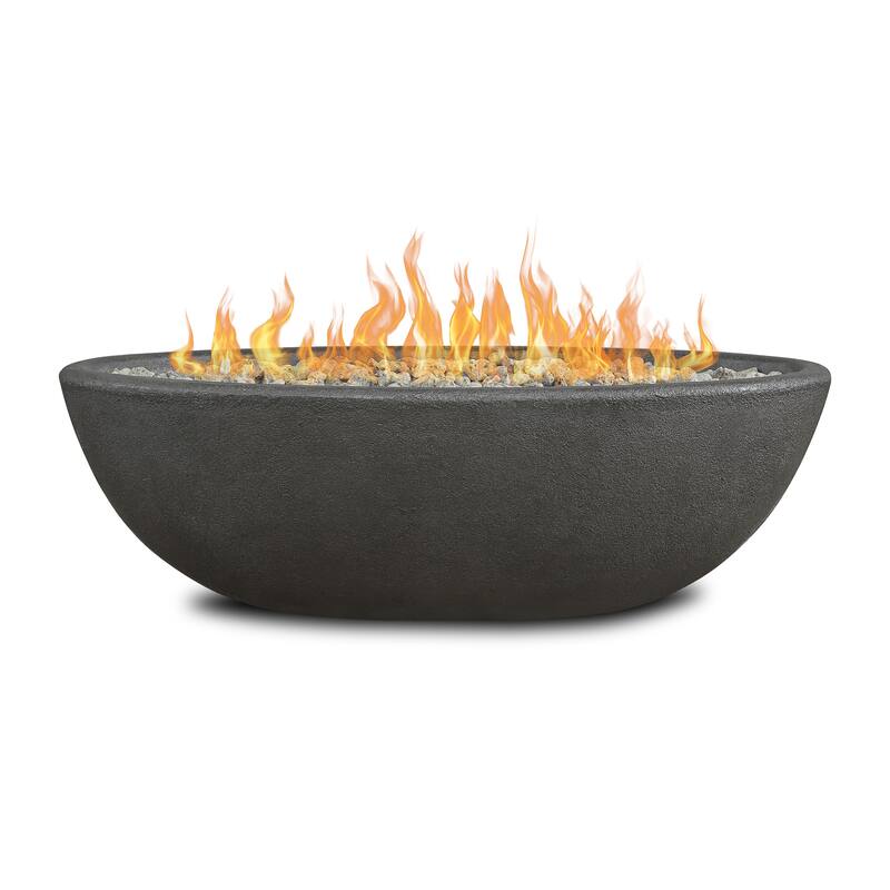 Riverside 48" Oval Propane Fire Bowl in Shale by Real Flame