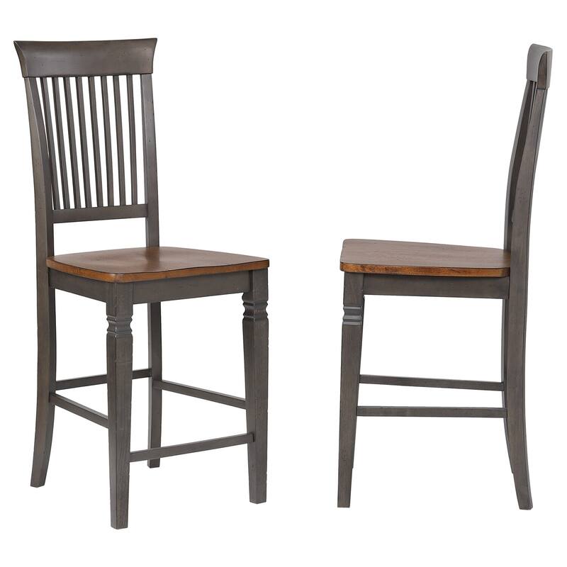 Counter Height Dining Set 5Pc Extendable Table 6 Stools Storage Cabinet Distressed Brown