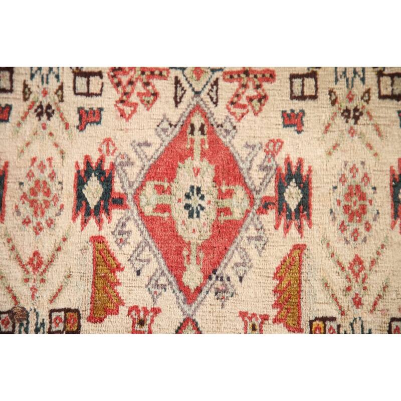 Vegetable Dye Shiraz Kashkoli Persian Antique Rug Handmade Wool Carpet - 3'4"x 4'10"