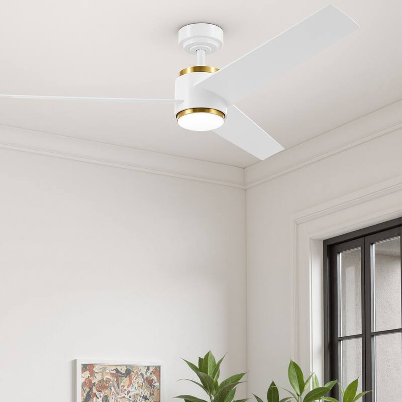 CO-Z 52" LED Ceiling Fan with Dimmable Light Kit and Remote Control - 52 Inches - White