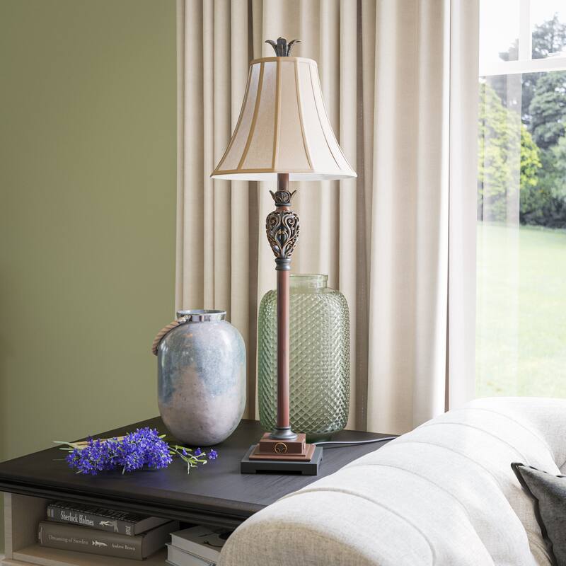 Kenroy Home Iron Lace Table Lamp - Golden Ruby