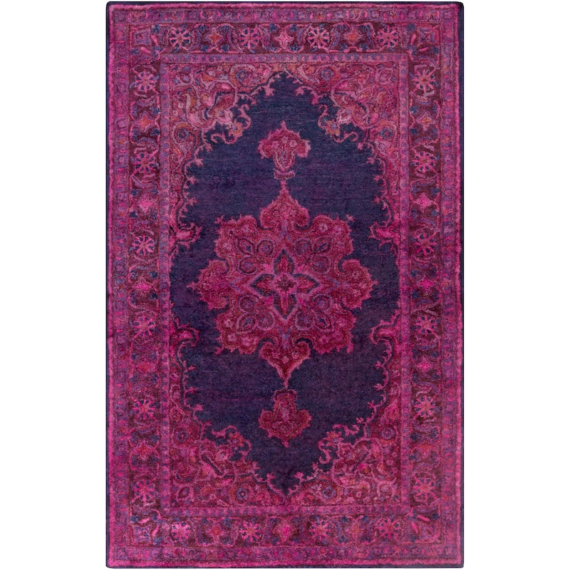 Hand-Tufted Linhope Medallion Wool Area Rug