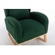 preview thumbnail 74 of 98, Teddy Fabric Upholstered Rocking Armchair with Solid Wood Frame & Legs, Cozy Ergonomic Lounge Chair with Soft Cushioning