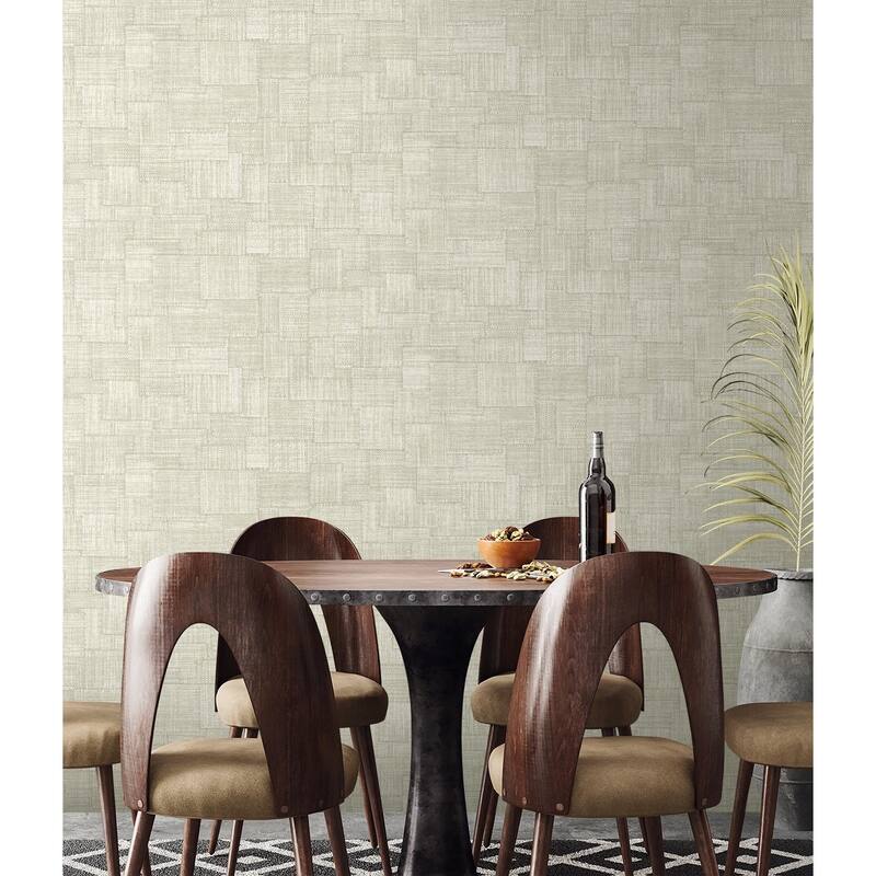 Seabrook Designs Woven Blocks Embossed Vinyl Unpasted Wallpaper