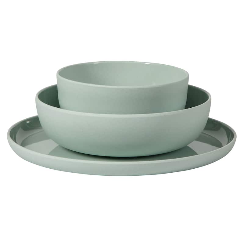 Gibson Home Candy Skies 12 Piece Unbreakable Wheat Straw Melamine Plates and Bowls Dinnerware Set