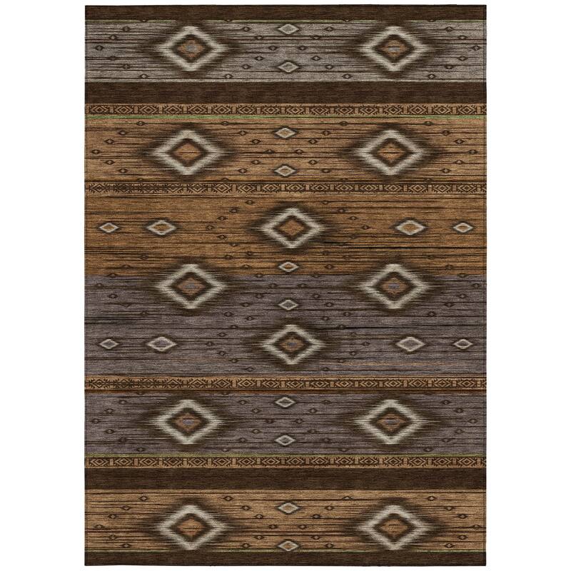 HomeRoots Tribal Transitional Rectangle Outdoor Rug