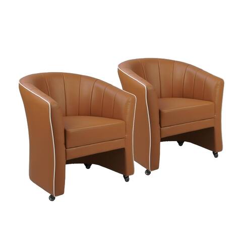 Set of 2 ISABELLA Guest Chair Customer Reception Seat, Cappuccino - N/A