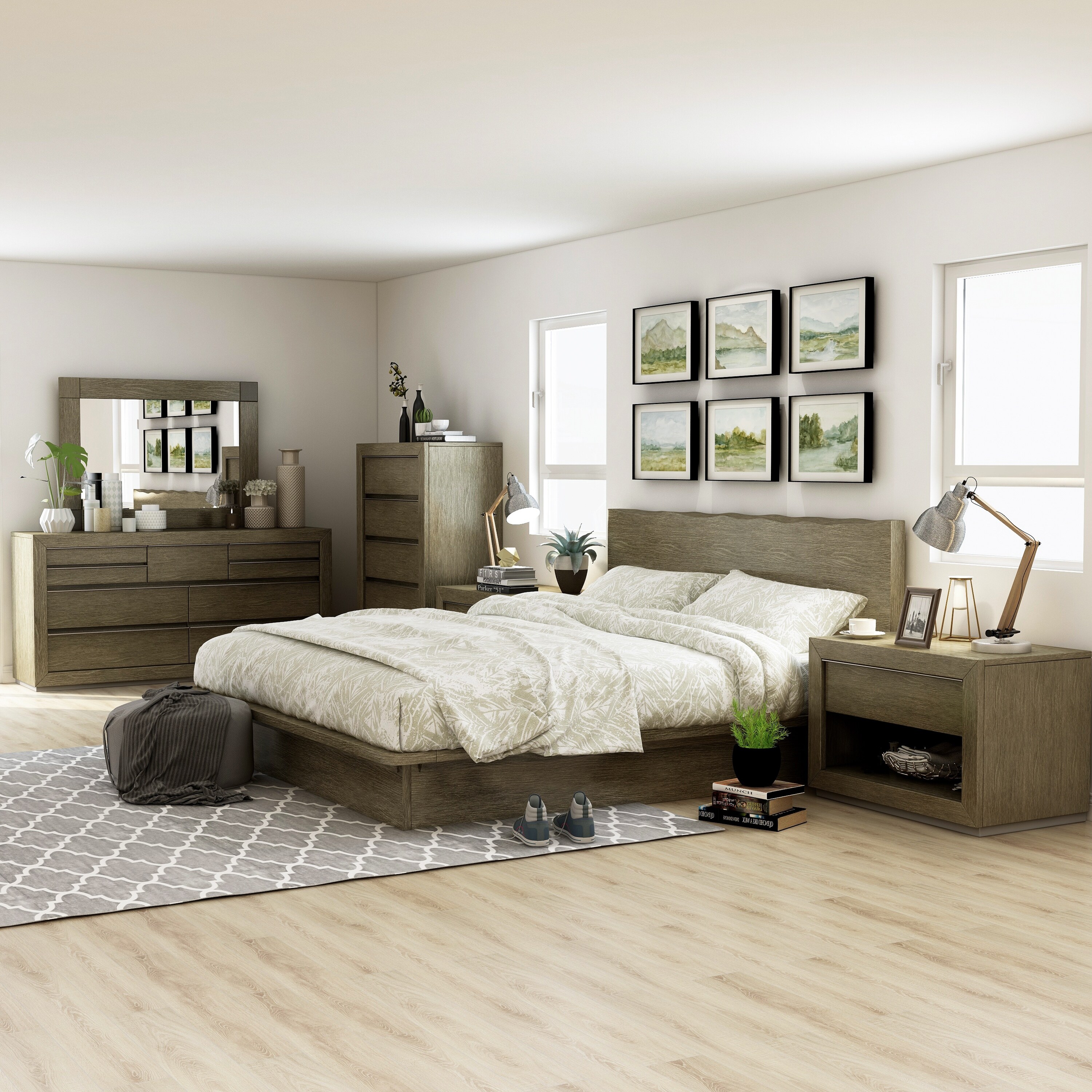 Shop Furniture Of America Puly Transitional Light Walnut