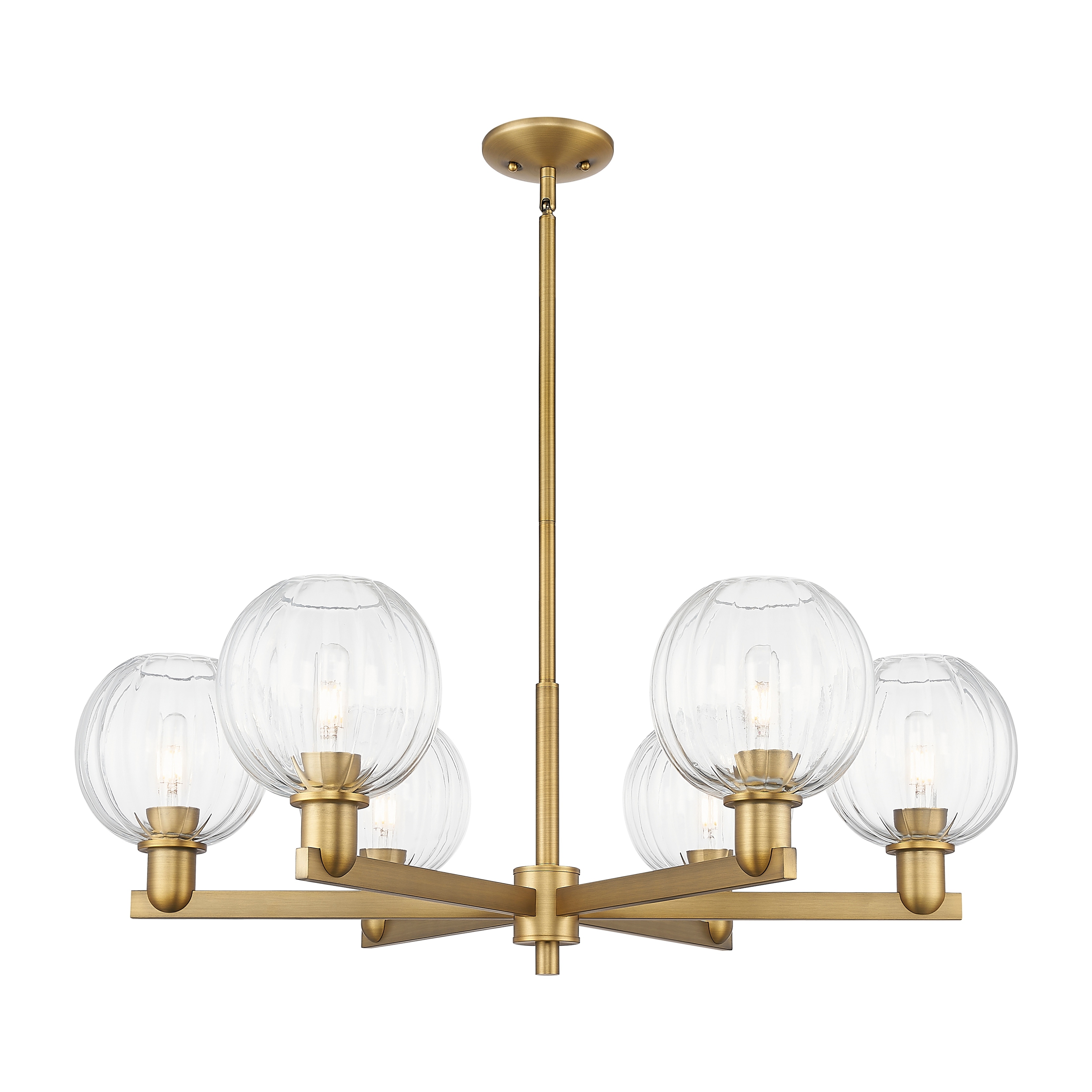 Innovations Lighting Downtown Urban - Preston - 6 Light 24" Globe Shade Stem Hung Chandelier
