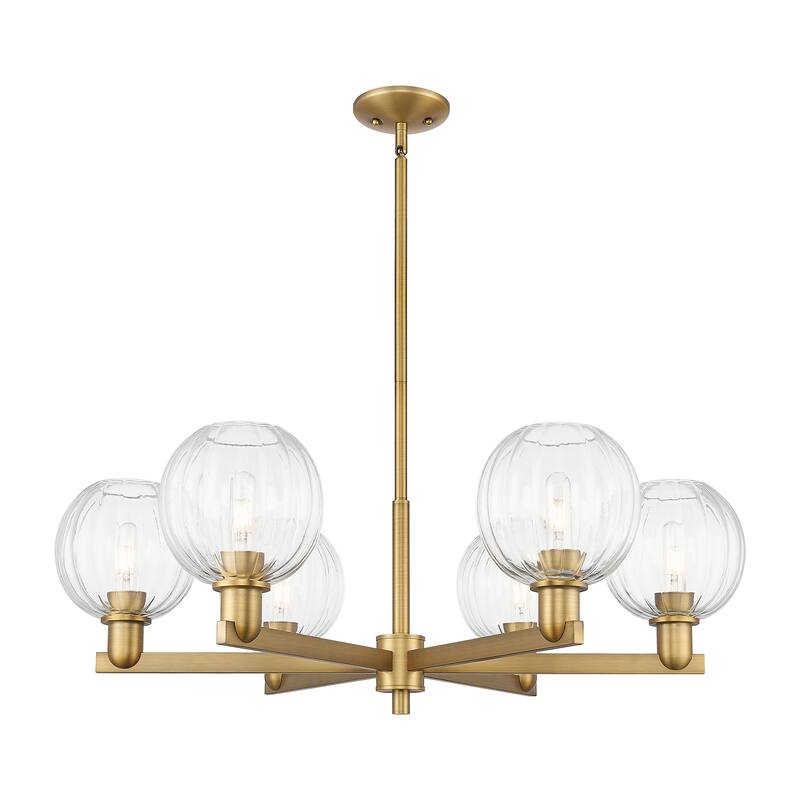 Innovations Lighting Downtown Urban - Preston - 6 Light 24" Globe Shade Stem Hung Chandelier