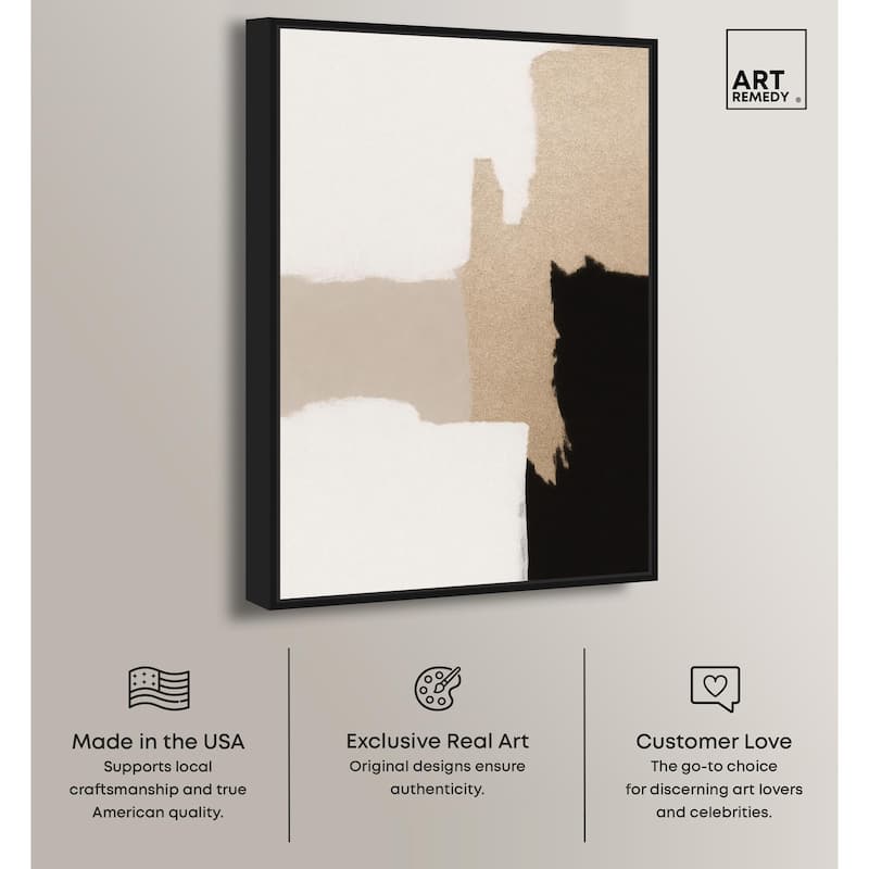 Beige and Black III Canvas by Art Remedy
