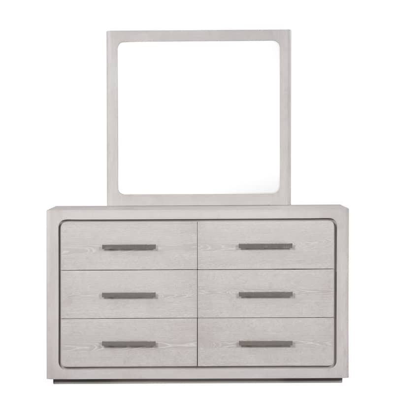 Furniture of America Sorelle Modern 2-piece Solid Wood Dresser and Mirror Set