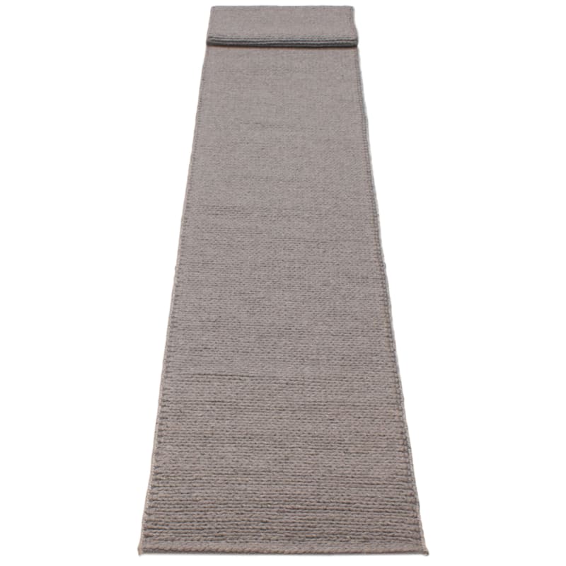 ECARPETGALLERY Braid weave Sienna Grey Wool Rug - 2'4 x 21'10