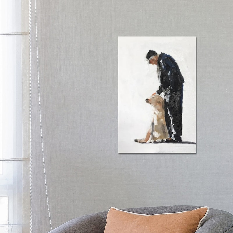 iCanvas "Man And His Golden Labrador" by James Coates Canvas Print - 26x18x1.5