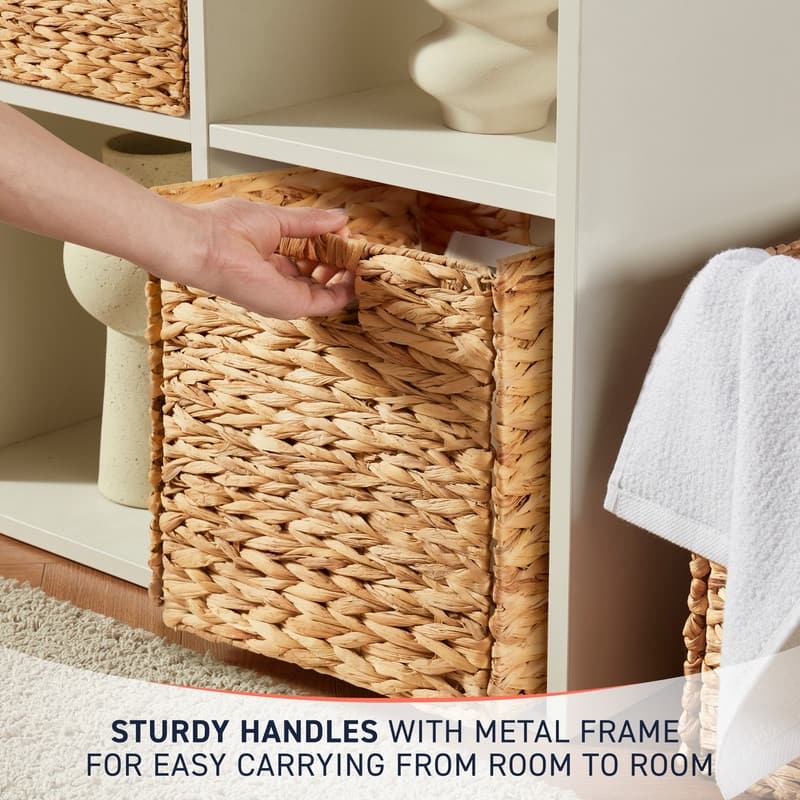 10.5" x 10.5" in Water Hyacinth Storage Cube Bin Baskets