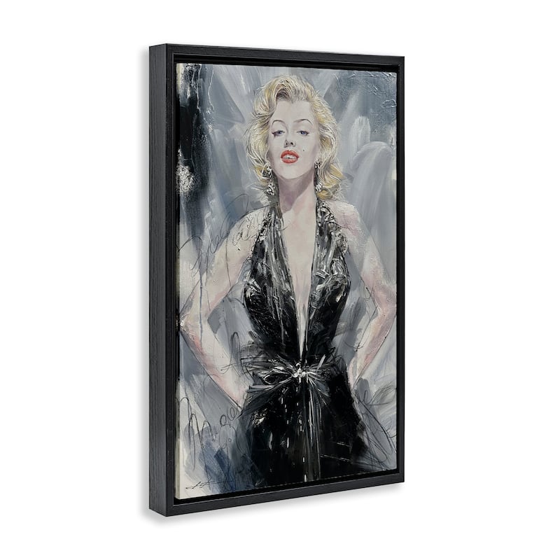Stupell Classic Stylish Marilyn Framed Floater Canvas Wall Art Design By Lucille Lee