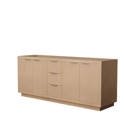 Maroni 80-Inch Light Straw Double Vanity, No Countertop, No Sink