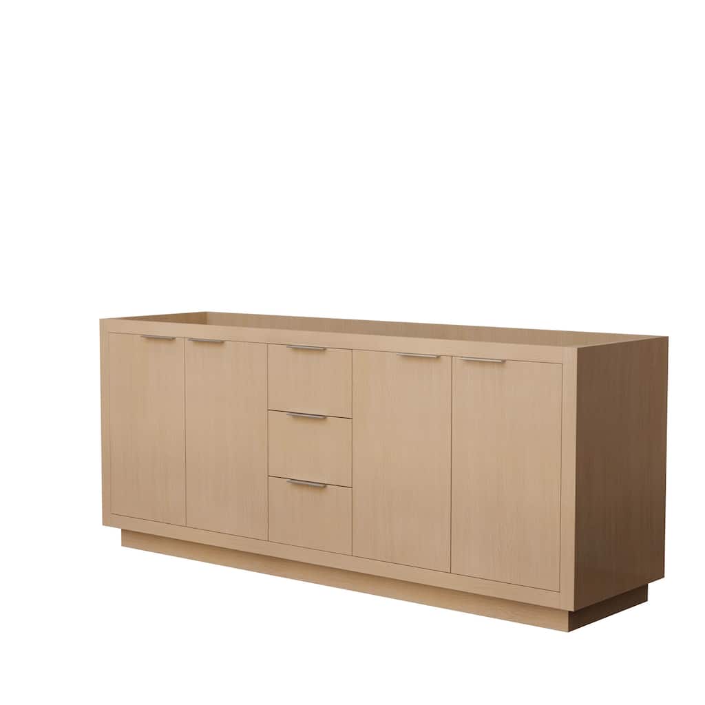 Maroni 80-Inch Light Straw Double Vanity, No Countertop, No Sink